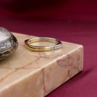 Image 2 of Two-tone gold square solitaire ring with diamond; 0.01 ct.