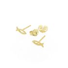 Image 6 of Golden stud earrings of an Ichthus fish