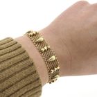 Image 8 of Gold gallery wire link bracelet