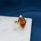 Image 2 of Vintage gold ring with carnelian bandagate