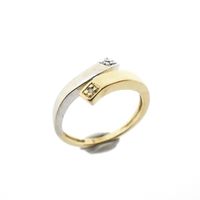 Two-tone gold ring with diamonds; Toi et moi