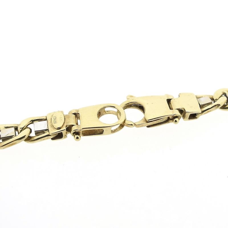 Image 4 of Gold long gourmet link necklace