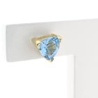 Image 4 of Gold stud earrings with blue topaz