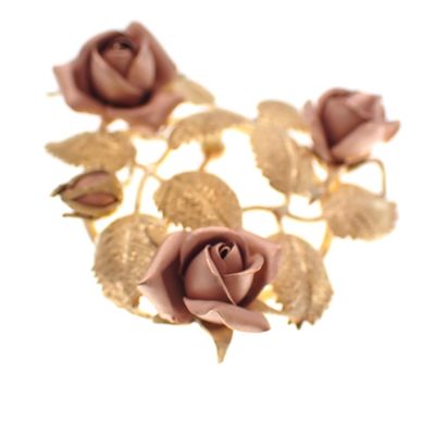 Image 2 of Two-tone gold brooch with a natural design