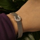 Image 15 of Steel Flex bracelet with white gold charm and diamond | 0.20 ct.