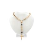 Image 6 of Gold rosary necklace with patinated beads
