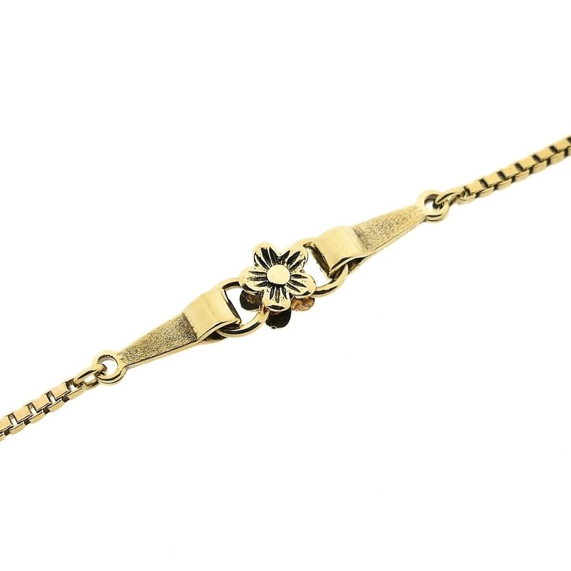 Image 5 of Golden Venetian link chain with flowers | 40 cm