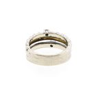 Image 4 of Bicolor Gold and Silver Ring with Zirconia; 14 Karat; Size 18
