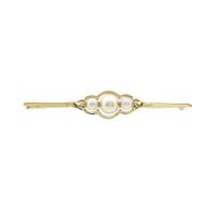 Vintage Gold Brooch with Cultured Pearls