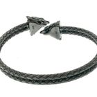 Image 3 of Silver eagle head clasp bracelet with carved details; Size S/M