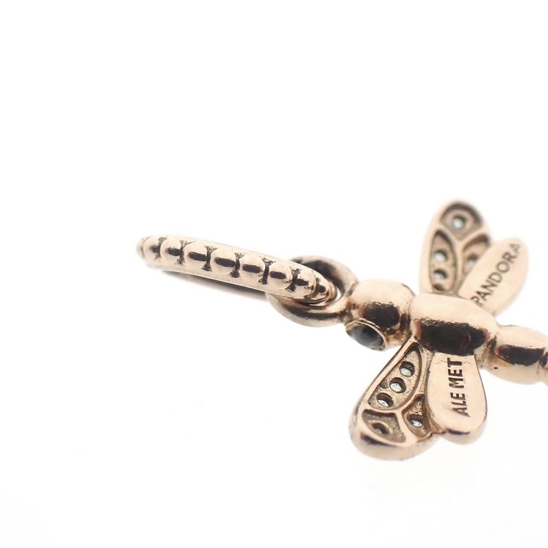 Image 4 of Pandora Moments dangle charm; Rose gold plated; Dragonfly