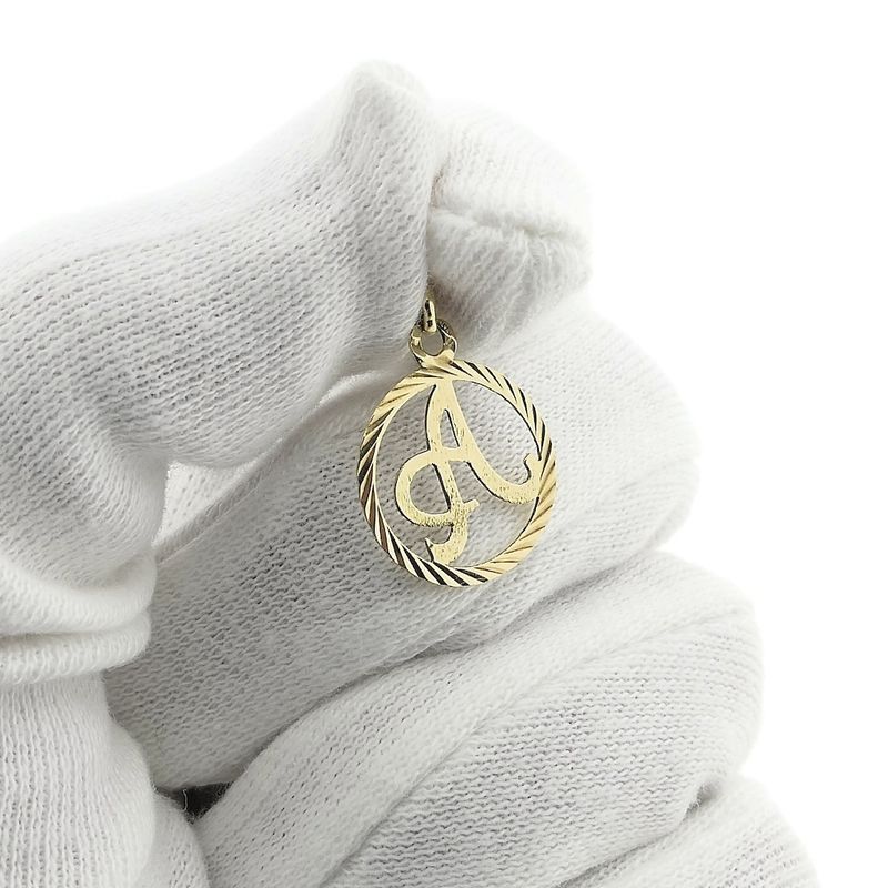 Image 5 of Two-tone gold pendant with letter A
