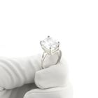 Image 9 of Silver solitaire ring with clear zirconia