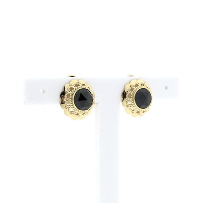 Image 2 of Antique gold clip-on earrings with garnet