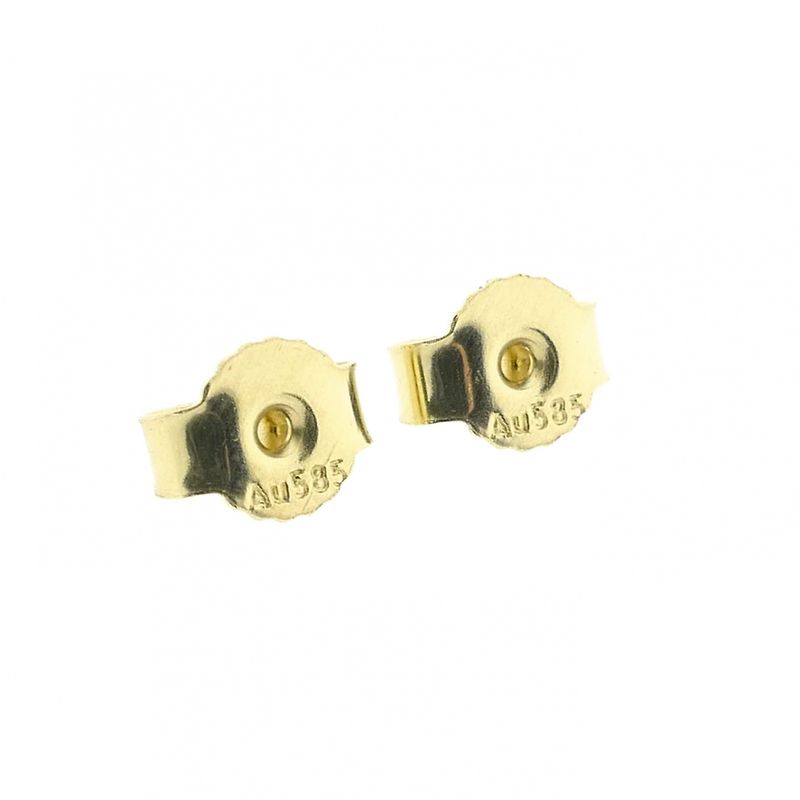 Image 6 of Gold solitaire stud earrings with diamond; 0.32 ct.