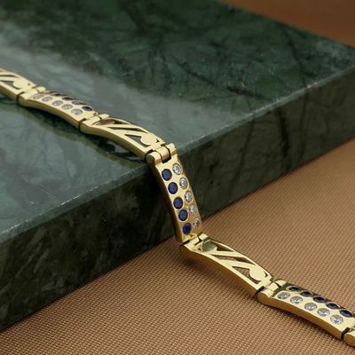 Image 2 of Gold fantasy link bracelet with zirconia