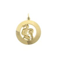 Fabiola gold zodiac sign pendant; Aquarius