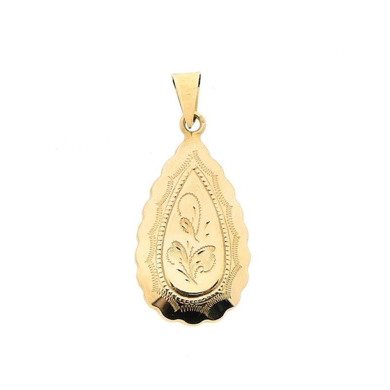 Image 1 of Gold pendant with elegant engraving