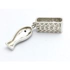 Image 3 of Silver pendant of a fish; amethyst