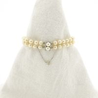 Pearl bracelet with white gold clasp and 0.18 ct. diamond | 20.5 cm