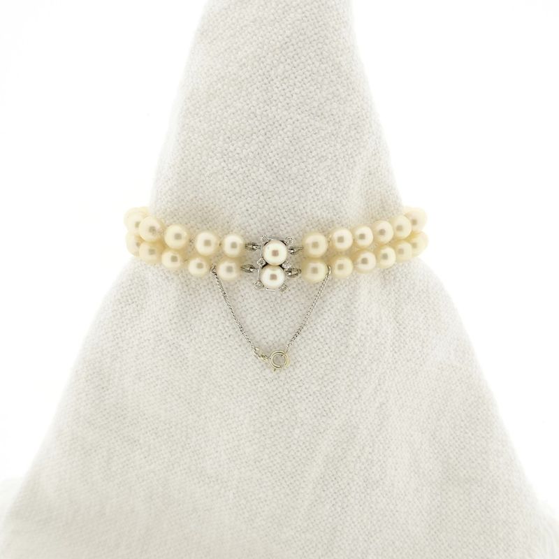 Image 1 of Pearl bracelet with white gold clasp and 0.18 ct. diamond | 20.5 cm