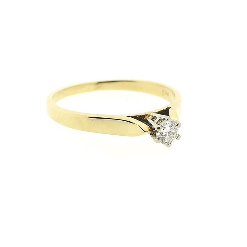 Image 9 of Gold solitaire ring with diamond | 0.14 ct.