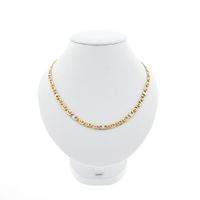 Two-tone gold navy link necklace