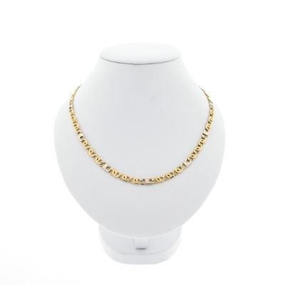 Image 1 of Two-tone gold navy link necklace