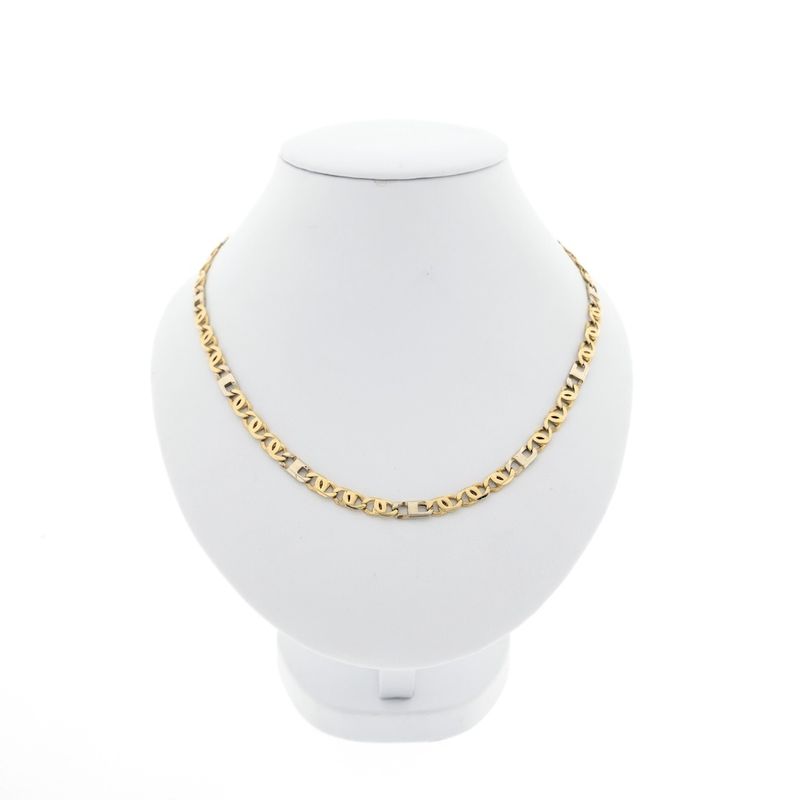 Image 1 of Two-tone gold navy link necklace