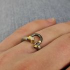 Image 8 of Tricolor ring with diamond; 0.06 ct.