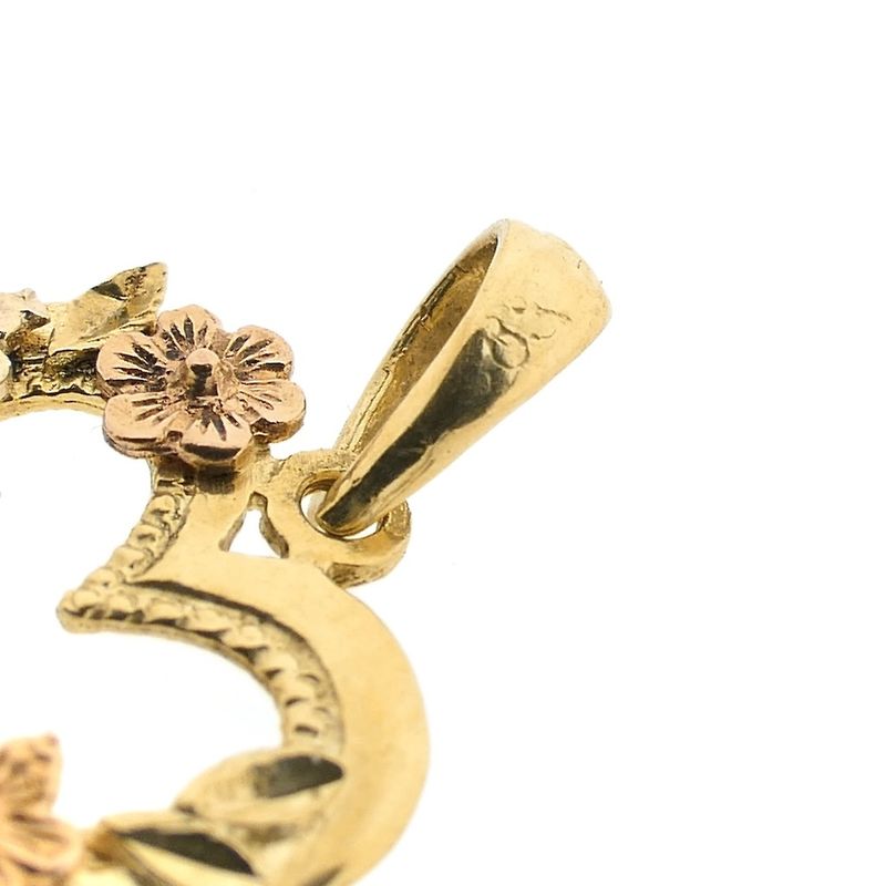 Image 7 of Two-tone gold pendant of a heart