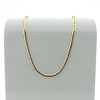 Gold flat gourmet link chain | 45 cm