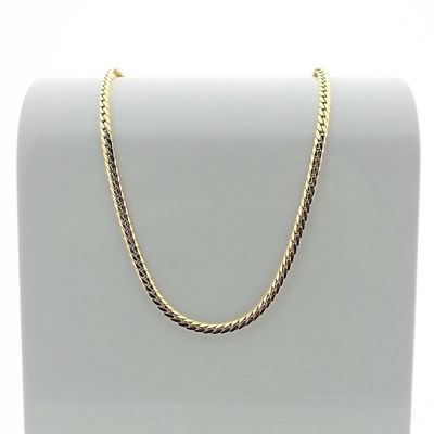 Image 1 of Gold flat gourmet link chain | 45 cm