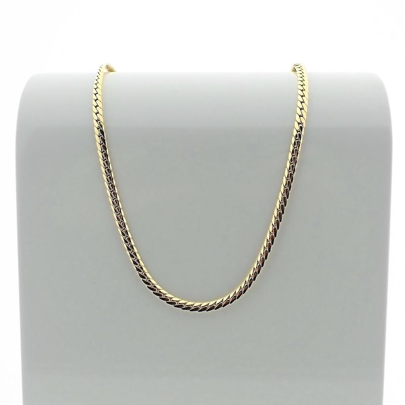 Image 1 of Gold flat gourmet link chain | 45 cm