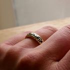 Image 9 of Gold ring with sapphire and diamond; 0.12 ct.