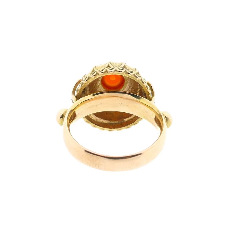 Image 6 of Vintage two-tone gold ring with carnelian