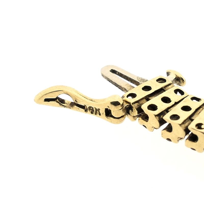 Image 6 of Gold link bracelet with diamonds; 2.19 ct.