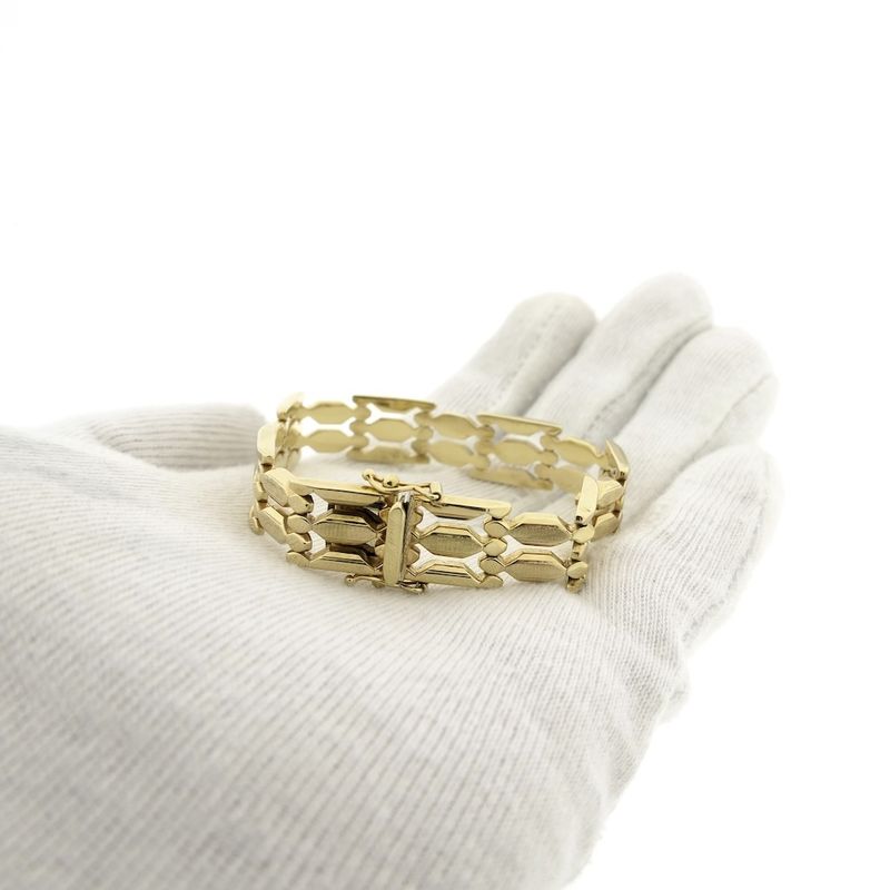 Image 10 of Golden Bismarck link bracelet.