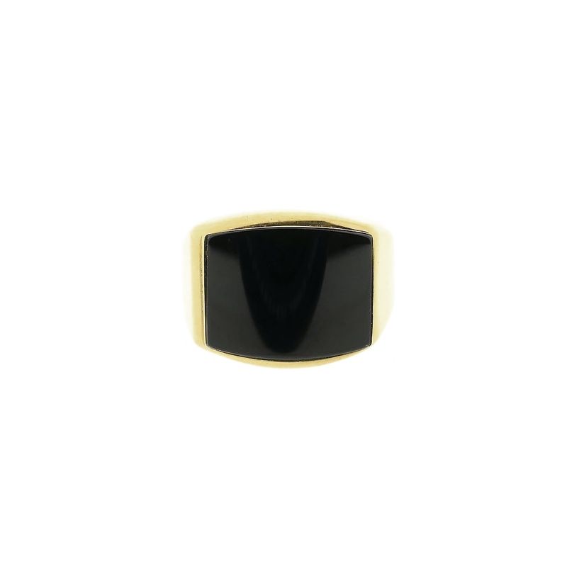 Image 3 of Gold signet ring with onyx