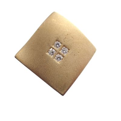 Matte gold ring with diamond; 0.10 ct. Image 2 of Matte gold ring with diamond; 0.10 ct.