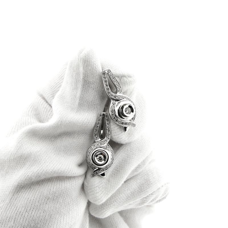 Image 6 of White gold earrings with diamonds; 0.59 ct.