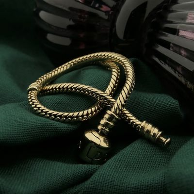 Image 2 of Gold Pandora bracelet; Snake Chain | 21 cm