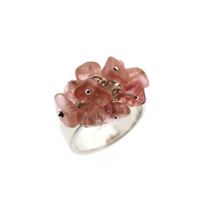 Silver ring with rose quartz beads Image 1 of Silver ring with rose quartz beads