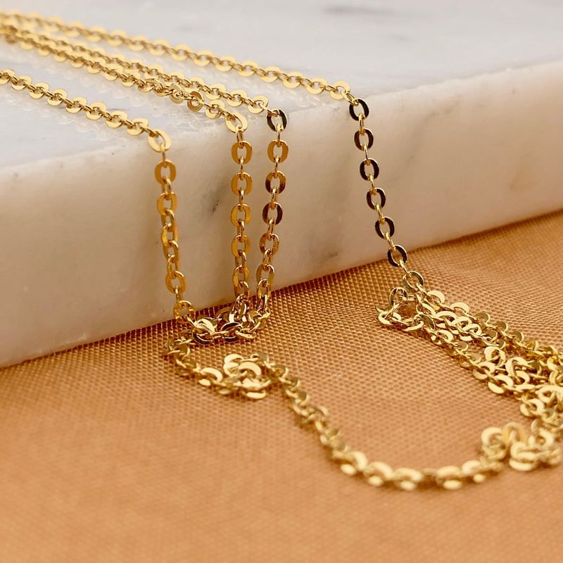 Image 2 of Gold Cable Chain Necklace