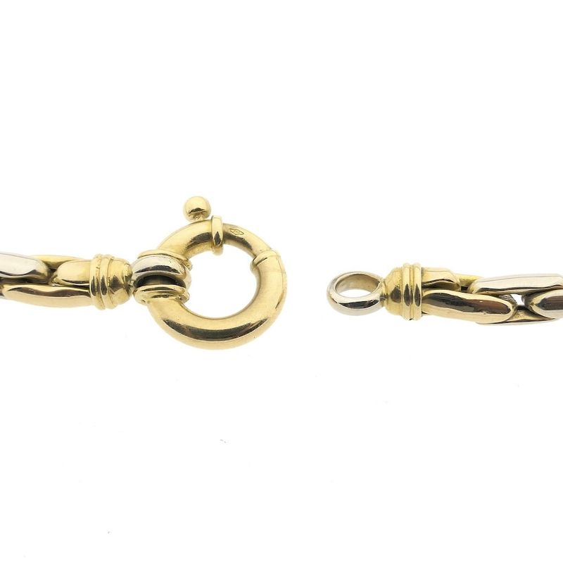Image 7 of Two-tone gold cardan link necklace