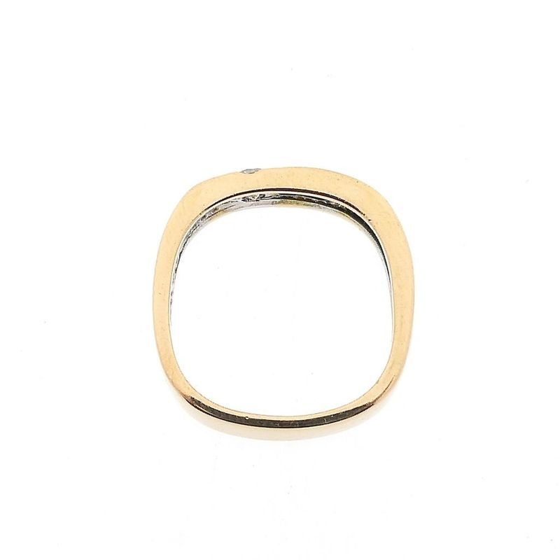 Image 5 of Two-tone gold ring with diamond; 0.25 ct.