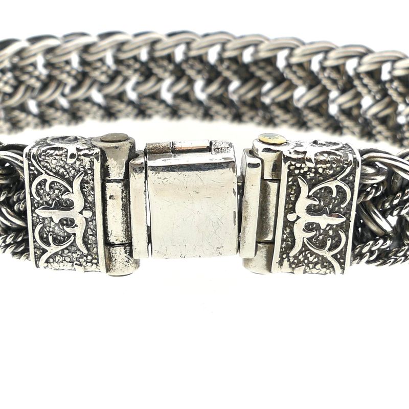 Image 3 of Silver Wide Fantasy/Fox Tail Link Bracelet