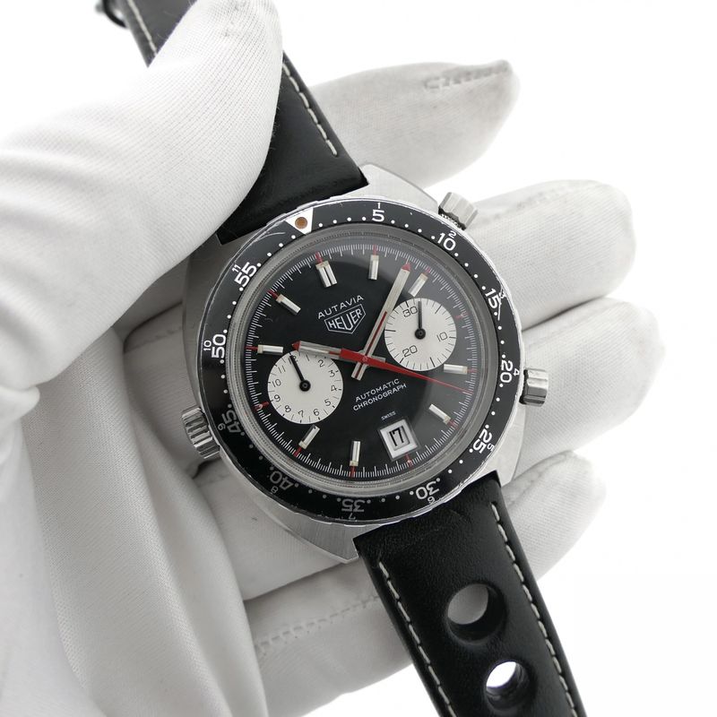 Image 13 of Heuer Autavia 1163; Vintage chronograph men's watch