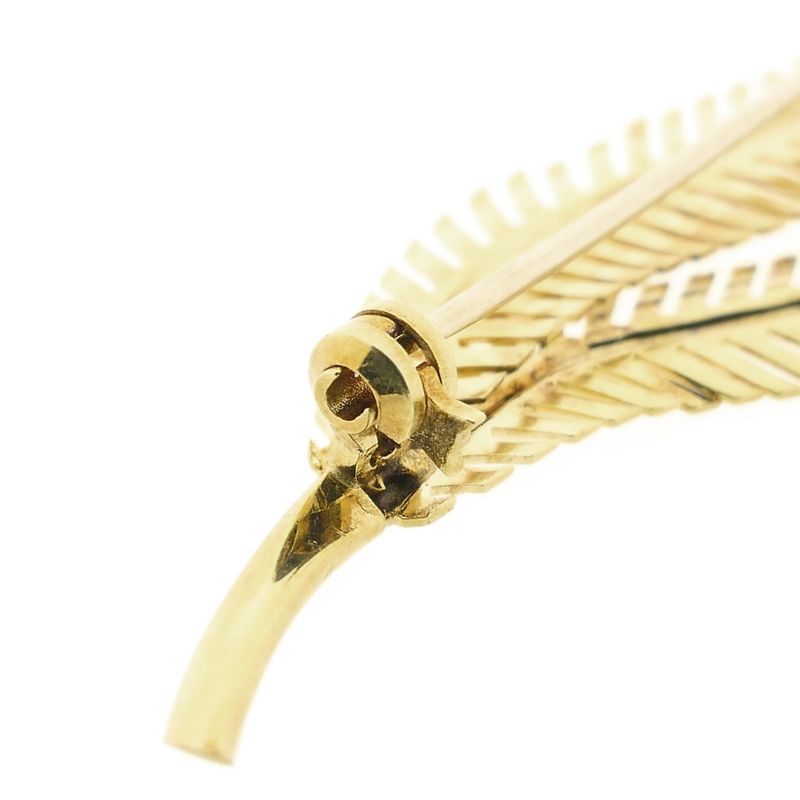 Image 4 of Vintage gold feather brooch