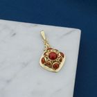 Image 2 of Gold pendant with blood coral